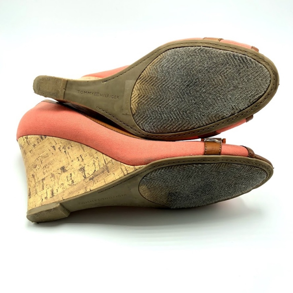 Tommy Hilfiger cork peep toe wedges Chain 8.5 - Picture 4 of 7
